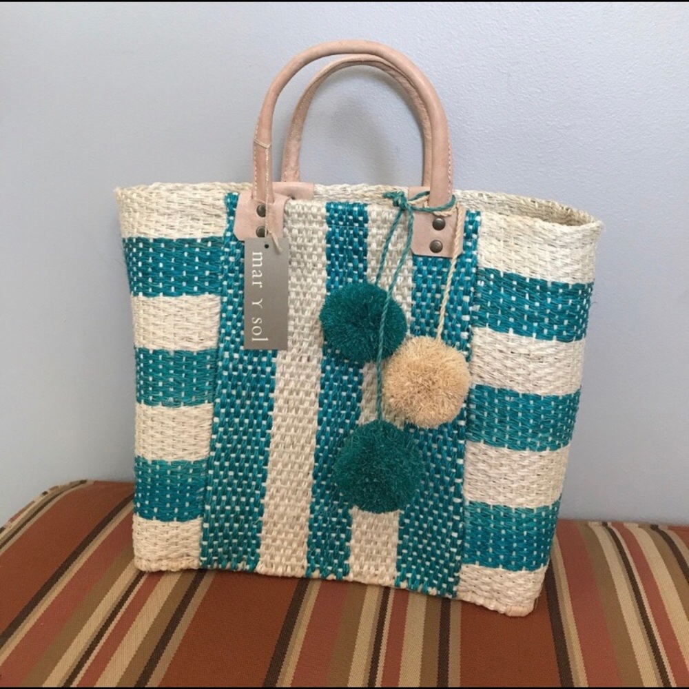 Mar Y Sol straw beach pool bag Pop sugar limited